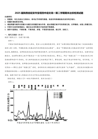 2025届陕西省延安市宝塔四中语文高一第二学期期末达标检测试题含解析