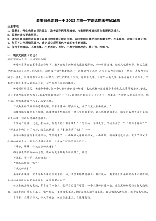 云南省牟定县一中2025年高一下语文期末考试试题含解析