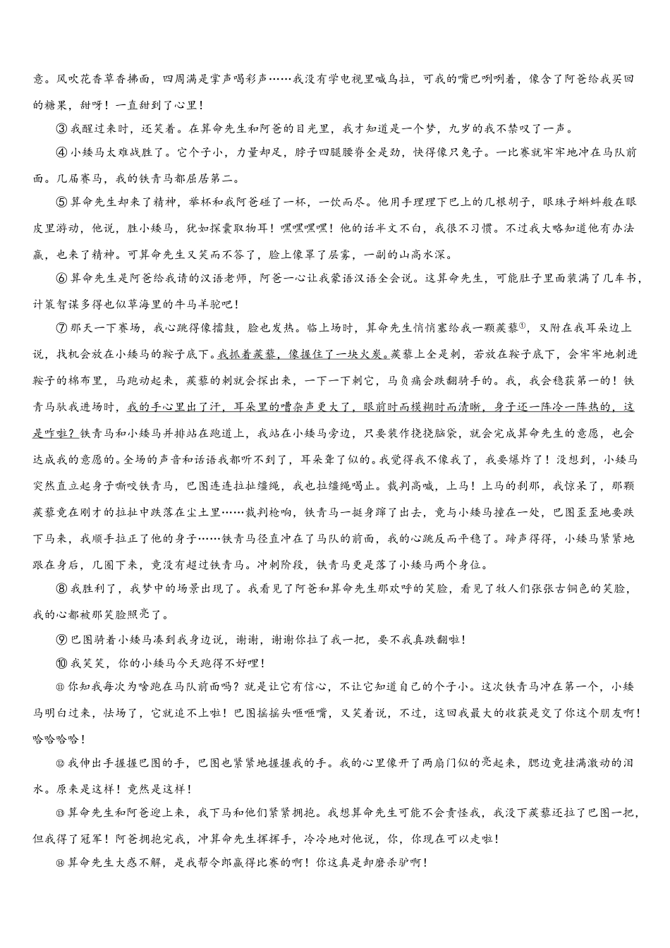 2025年江苏省南京师范大附中江宁分校语文七下期中调研模拟试题含解析_第3页