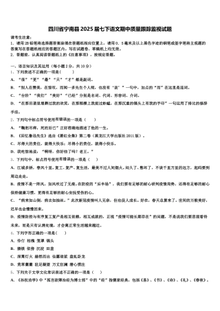 四川省宁南县2025届七下语文期中质量跟踪监视试题含解析