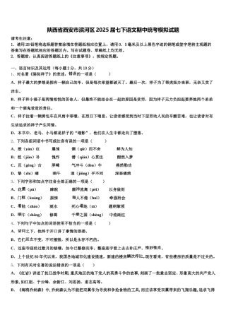陕西省西安市滨河区2025届七下语文期中统考模拟试题含解析