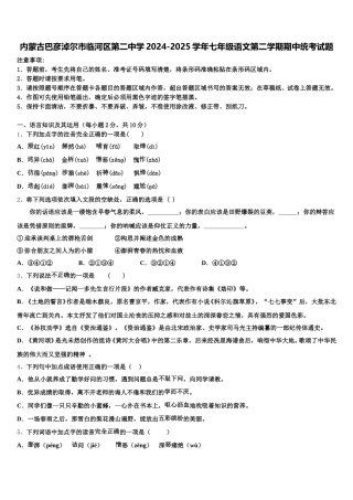 内蒙古巴彦淖尔市临河区第二中学2024-2025学年七年级语文第二学期期中统考试题含解析