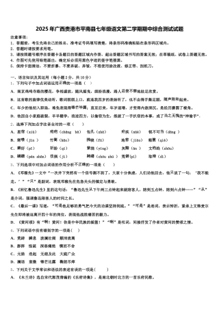 2025年广西贵港市平南县七年级语文第二学期期中综合测试试题含解析