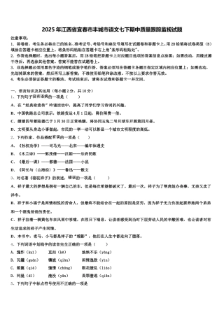 2025年江西省宜春市丰城市语文七下期中质量跟踪监视试题含解析