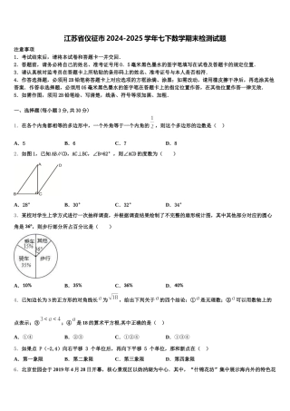 江苏省仪征市2024-2025学年七下数学期末检测试题含解析