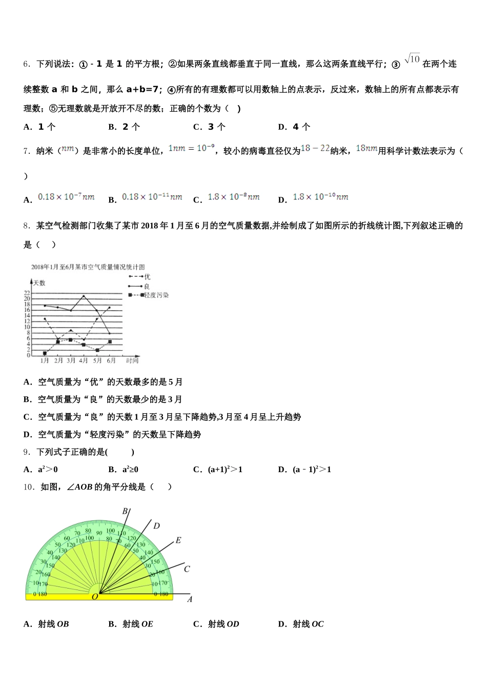 江苏省南通市第一2025年数学七下期末统考模拟试题含解析_第2页