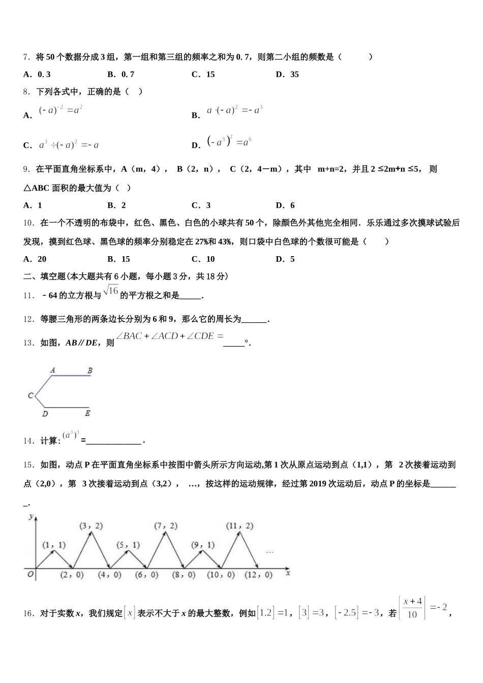 2024-2025学年江苏省苏州市常熟一中学数学七下期末质量检测试题含解析_第2页