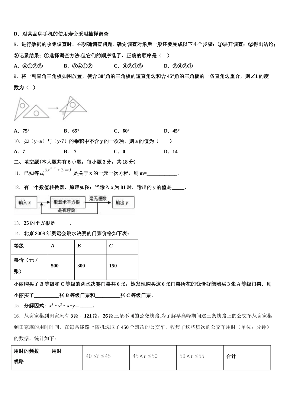 江苏省昆山市2024-2025学年数学七年级第二学期期末综合测试模拟试题含解析_第2页