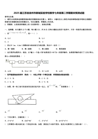 2025届江苏省徐州市新城实验学校数学七年级第二学期期末预测试题含解析