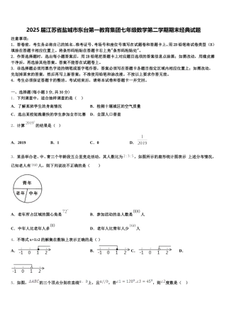 2025届江苏省盐城市东台第一教育集团七年级数学第二学期期末经典试题含解析