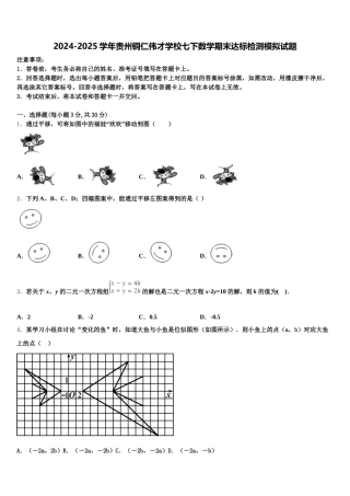 2024-2025学年贵州铜仁伟才学校七下数学期末达标检测模拟试题含解析