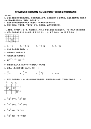 贵州省黔西南州勤智学校2025年数学七下期末质量检测模拟试题含解析