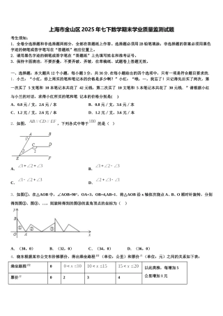 上海市金山区2025年七下数学期末学业质量监测试题含解析