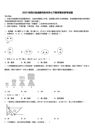 2025年四川省成都市彭州市七下数学期末联考试题含解析