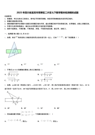 2025年四川省宜宾市翠屏区二片区七下数学期末检测模拟试题含解析