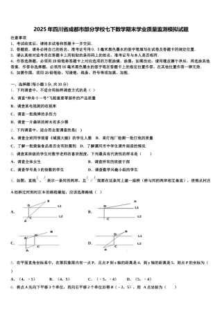 2025年四川省成都市部分学校七下数学期末学业质量监测模拟试题含解析
