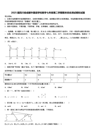 2025届四川省成都外国语学校数学七年级第二学期期末综合测试模拟试题含解析