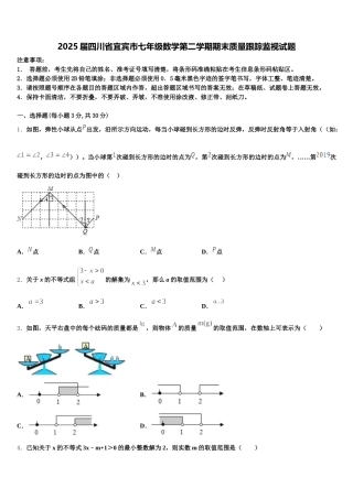2025届四川省宜宾市七年级数学第二学期期末质量跟踪监视试题含解析