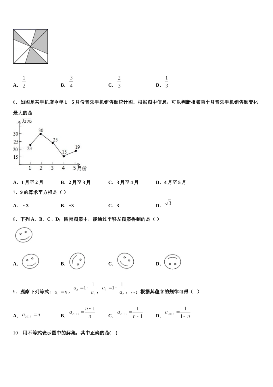 2024-2025学年四川省成都市实验中学七年级数学第二学期期末复习检测模拟试题含解析_第2页