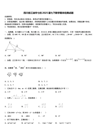 四川省江油市七校2025届七下数学期末经典试题含解析