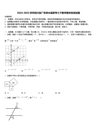 2024-2025学年四川省广安邻水县联考七下数学期末检测试题含解析