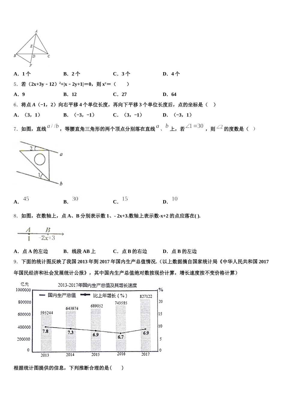 2025年四川省高县数学七下期末教学质量检测模拟试题含解析_第2页