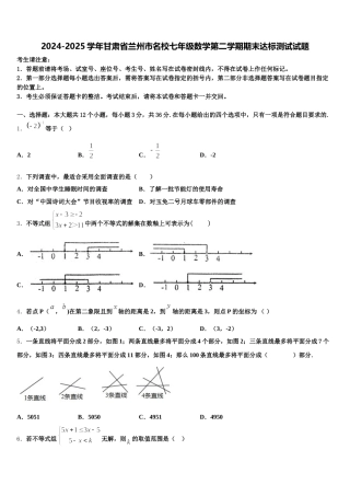 2024-2025学年甘肃省兰州市名校七年级数学第二学期期末达标测试试题含解析