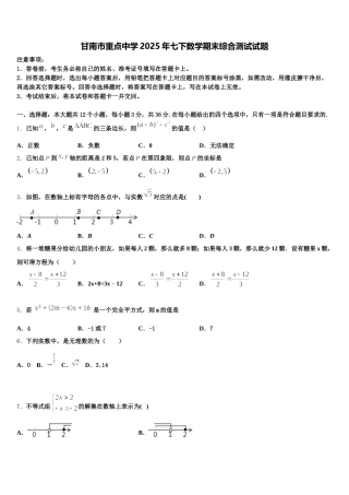 甘南市重点中学2025年七下数学期末综合测试试题含解析