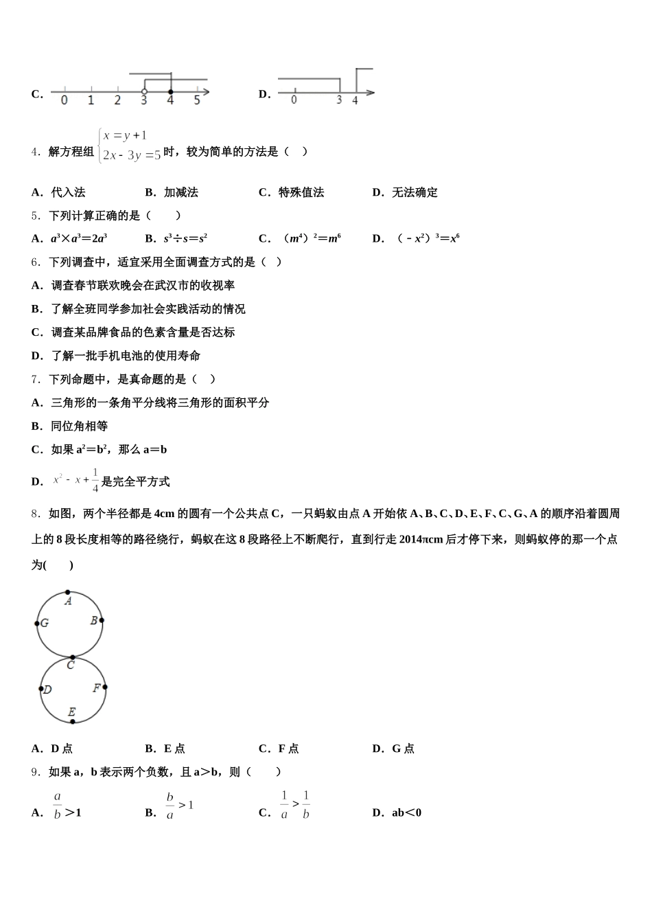 2025年海南省海口市长流实验学校数学七下期末监测模拟试题含解析_第2页