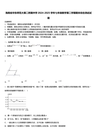 海南省华东师范大第二附属中学2024-2025学年七年级数学第二学期期末综合测试试题含解析