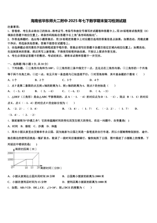 海南省华东师大二附中2025年七下数学期末复习检测试题含解析