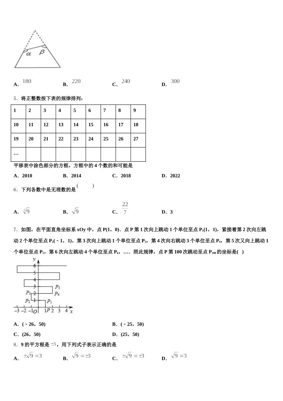 海南省洋浦中学2025年七年级数学第二学期期末综合测试模拟试题含解析_第2页