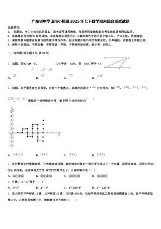 广东省中学山市小榄镇2025年七下数学期末综合测试试题含解析