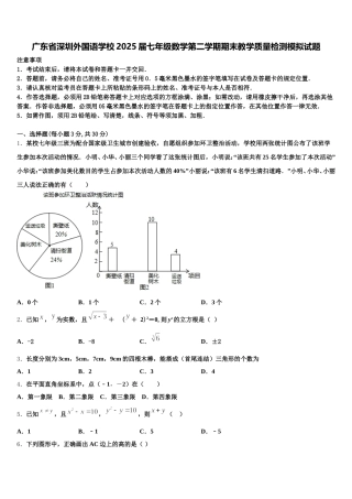 广东省深圳外国语学校2025届七年级数学第二学期期末教学质量检测模拟试题含解析