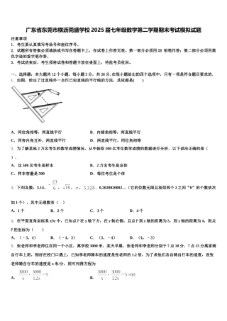 广东省东莞市横沥莞盛学校2025届七年级数学第二学期期末考试模拟试题含解析