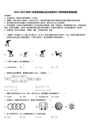 2024-2025学年广东省深圳南山区五校联考七下数学期末预测试题含解析