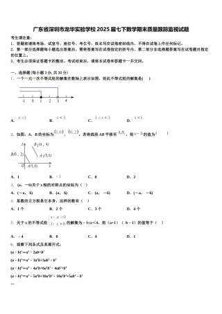 广东省深圳市龙华实验学校2025届七下数学期末质量跟踪监视试题含解析