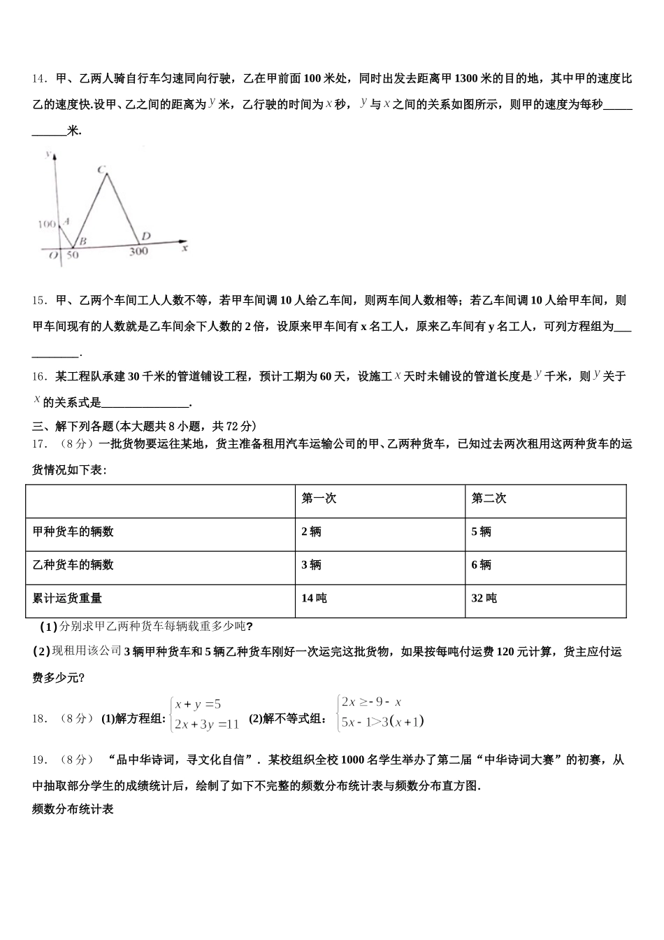 2025年广东省开平市月山初级中学七年级数学第二学期期末统考模拟试题含解析_第3页