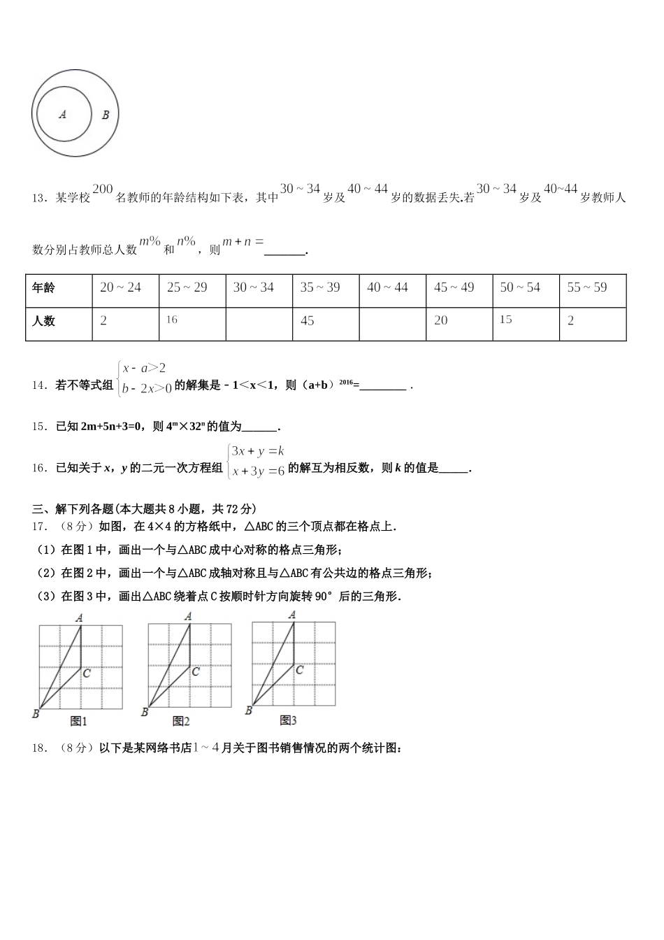 2025届广东省广州市天河外国语学校数学七年级第二学期期末监测模拟试题含解析_第3页