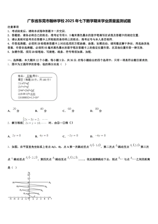 广东省东莞市翰林学校2025年七下数学期末学业质量监测试题含解析