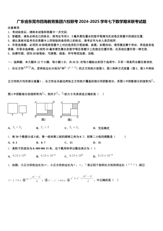 广东省东莞市四海教育集团六校联考2024-2025学年七下数学期末联考试题含解析