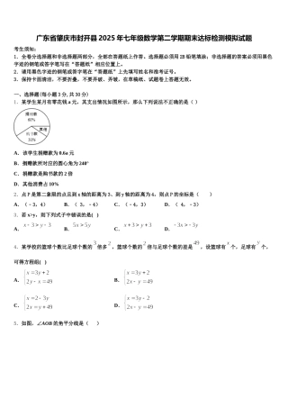 广东省肇庆市封开县2025年七年级数学第二学期期末达标检测模拟试题含解析