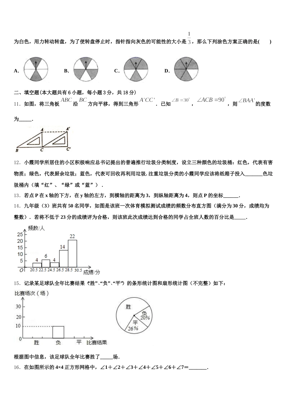 广东省惠州惠阳区六校联考2025年数学七下期末达标测试试题含解析_第3页