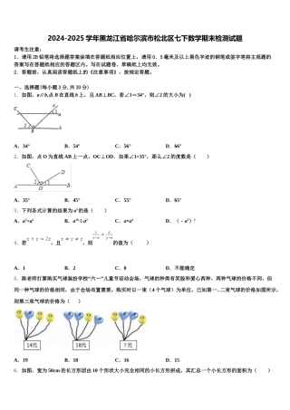 2024-2025学年黑龙江省哈尔滨市松北区七下数学期末检测试题含解析