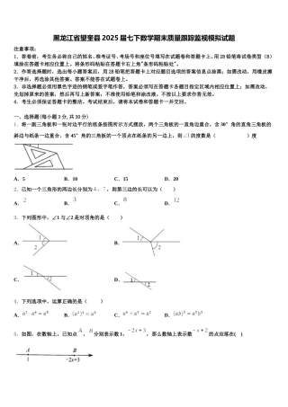 黑龙江省望奎县2025届七下数学期末质量跟踪监视模拟试题含解析