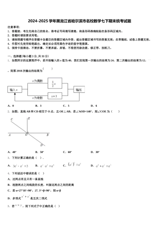 2024-2025学年黑龙江省哈尔滨市名校数学七下期末统考试题含解析