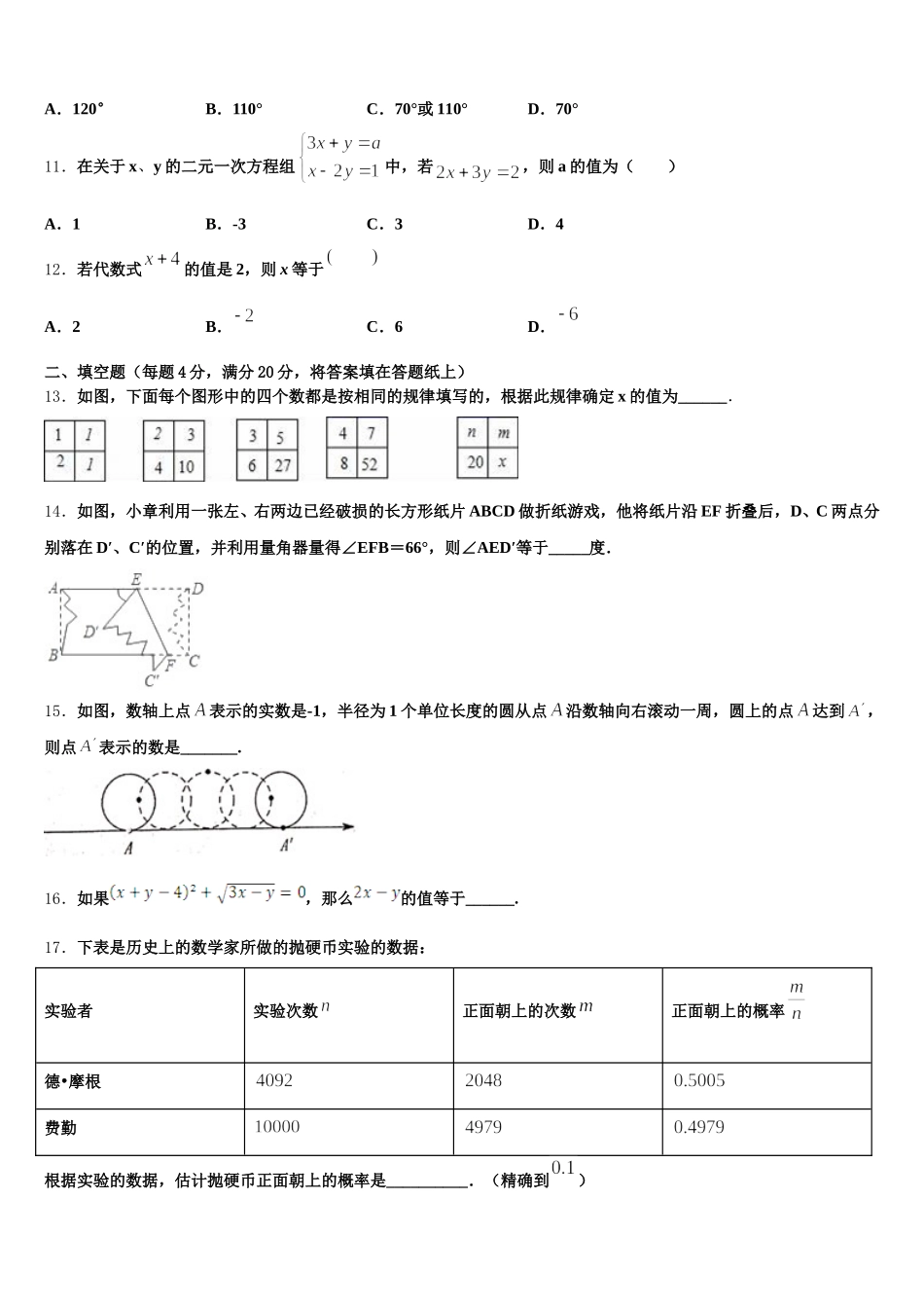 2025年黑龙江省红光农场学校七下数学期末教学质量检测模拟试题含解析_第3页