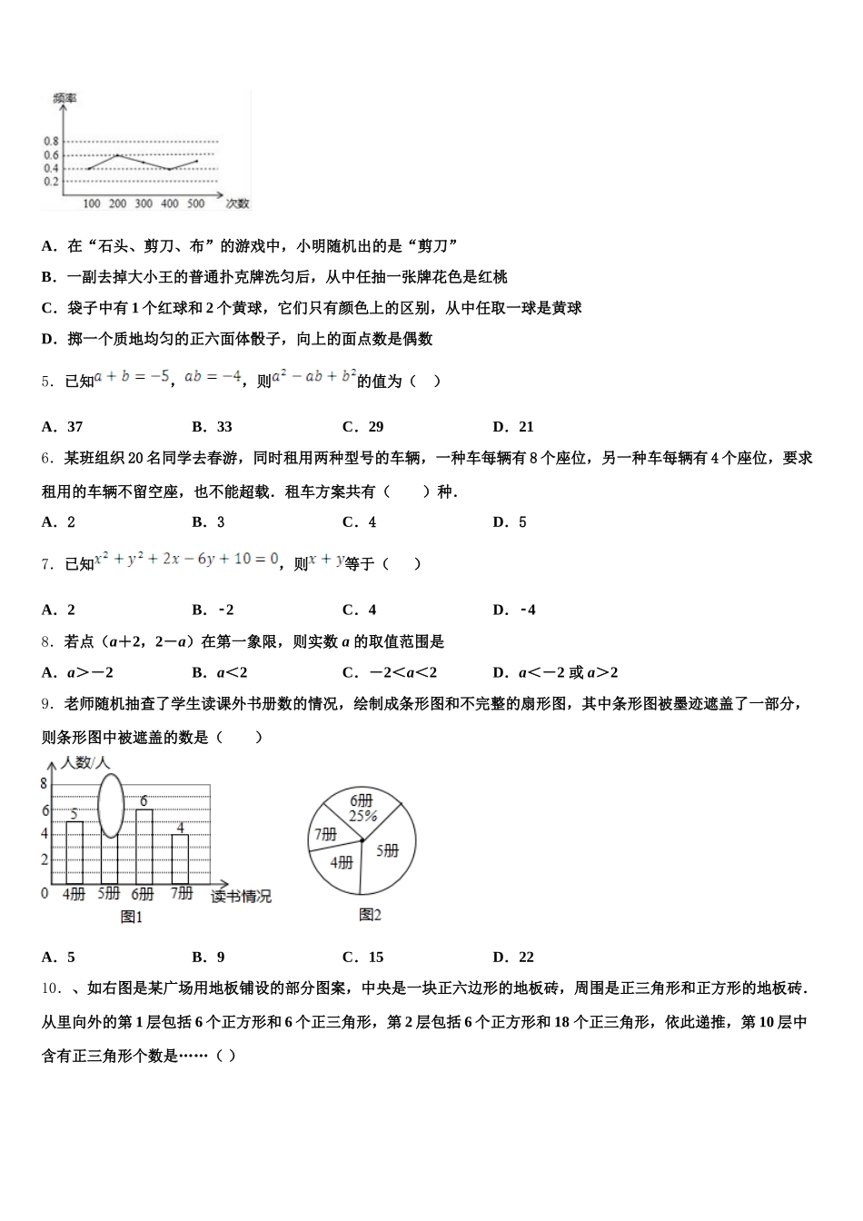 2025届黑龙江省龙东地区数学七下期末检测模拟试题含解析_第2页