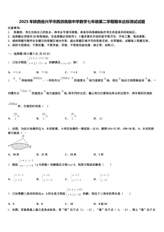 2025年陕西省兴平市西郊高级中学数学七年级第二学期期末达标测试试题含解析