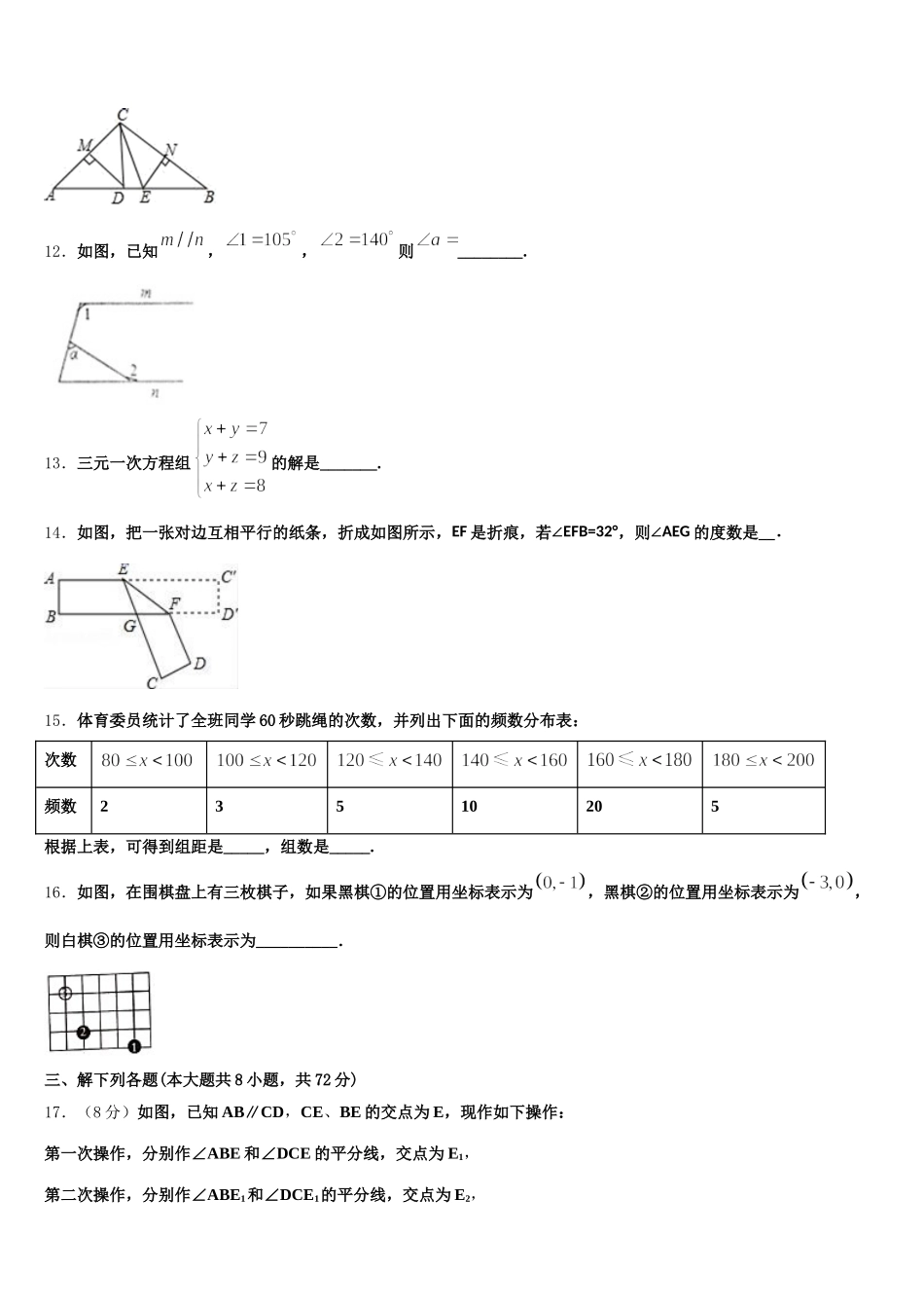 2025年陕西省宝鸡市陇县数学七下期末监测模拟试题含解析_第3页